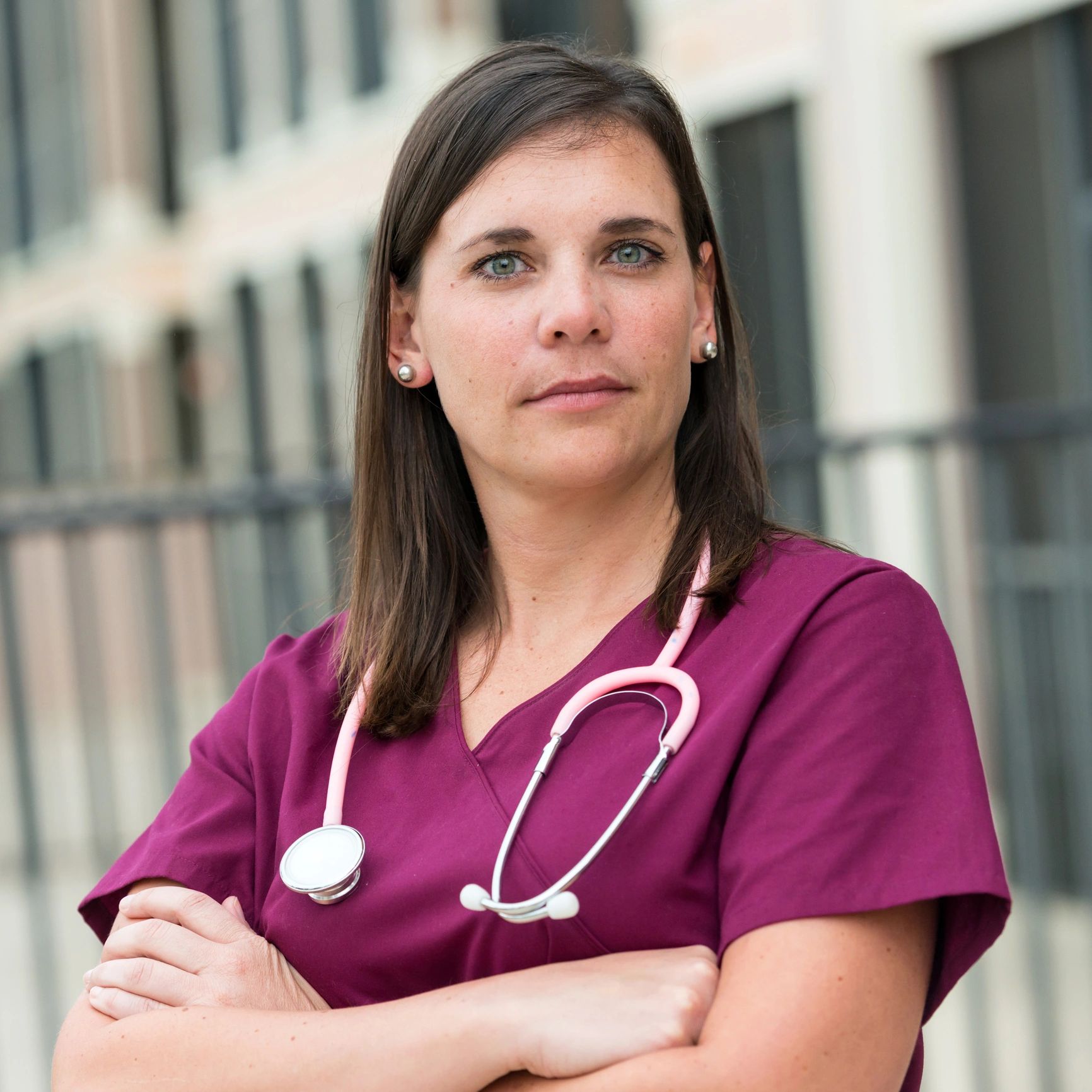 Healthcare professional smiling